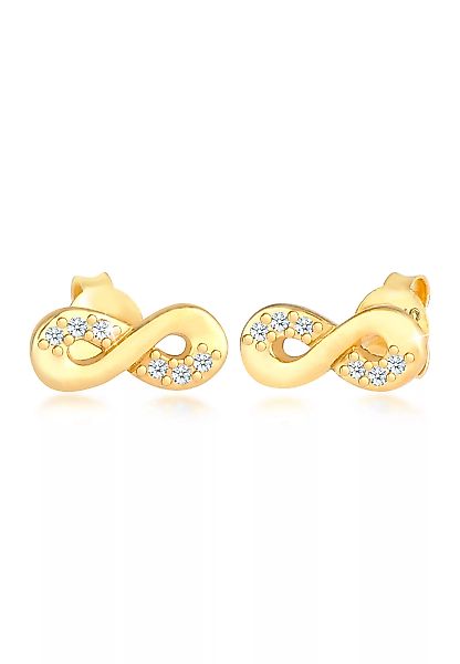 Elli DIAMONDS Paar Ohrstecker "Infinity Diamant (0.06 ct.) Liebe 585 Gelbgo günstig online kaufen