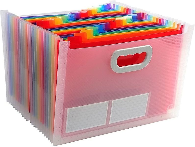 EXACOMPTA Fächermappe Fächer-Stehsammler A4 PP 14 Fächer transparent/farbig günstig online kaufen