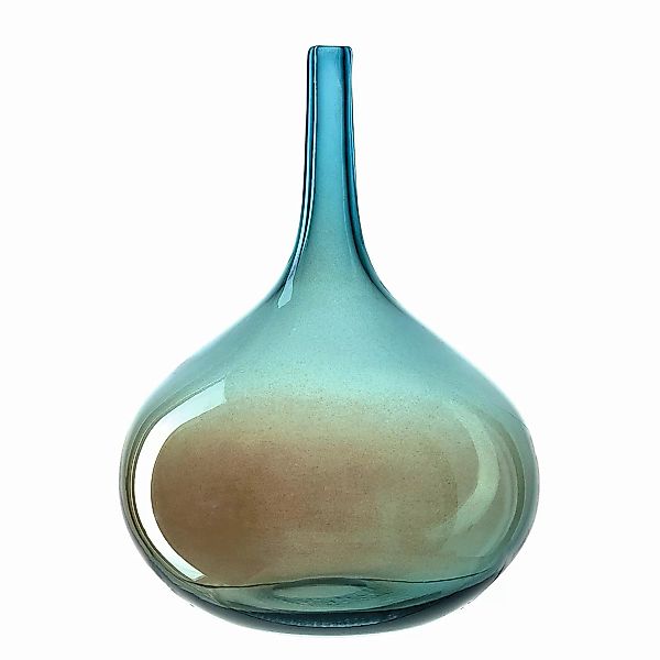 home24 Leonardo Vase Lucente I Blau Glas 22x29x22 cm (BxHxT) illuminantsTyp günstig online kaufen