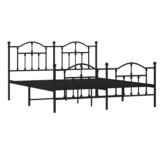 vidaXL Bett Metallbett ohne Matratze mit Fußteil Schwarz 160x200 cm günstig online kaufen