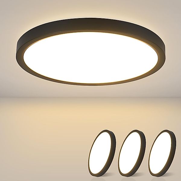 Nettlife LED Panel Deckenleuchte Schwarz/Weiß Flach günstig online kaufen