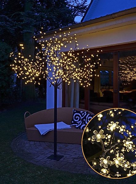 Spetebo LED Baum LED Kirschblütenbaum - 250 cm - warmweiß, An / Aus, LED, w günstig online kaufen