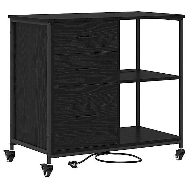 vidaXL Schrank mit Ladestation Schwarz Eichen-Optik 76 x 41 x 72 cm 859835 günstig online kaufen