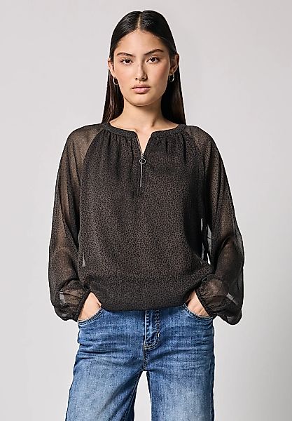 STREET ONE STUDIO Chiffonbluse, mit Rundhalsausschnitt günstig online kaufen