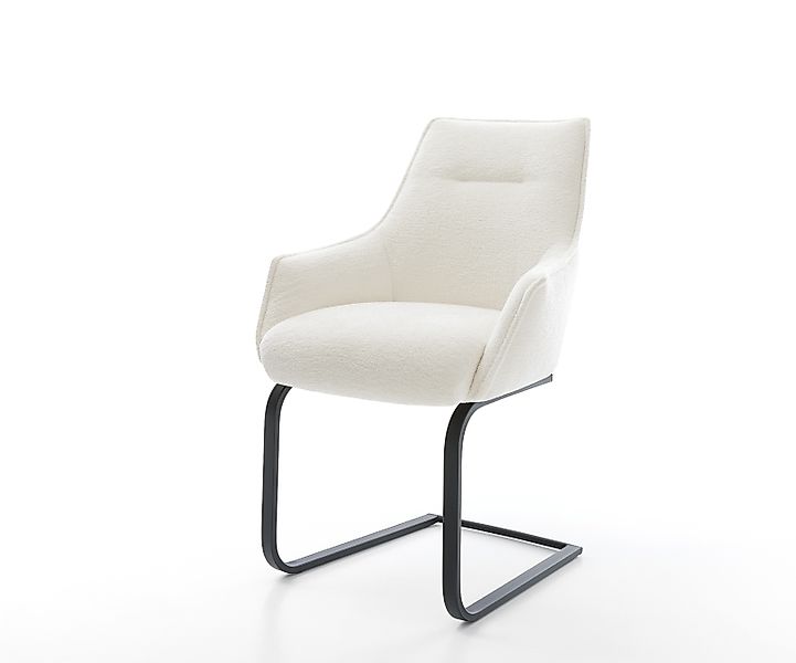 Freischwinger Alja-Flex mit Armlehnen Bouclé Soft Beige Freischwinger flach günstig online kaufen