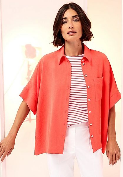 bianca Kurzarmbluse SABEA mit Hemdblusenkragen und in cooler Trendfarbe günstig online kaufen
