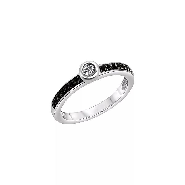CELESTA Fingerring "925 Silber rhodiniert mit Zirkonia weiß und schwarz" günstig online kaufen