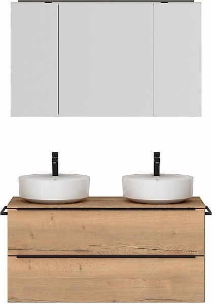nobilia Badmöbel-Set, (2 St., vormontiert, mit Soft-Close), inkl. Spiegelsc günstig online kaufen