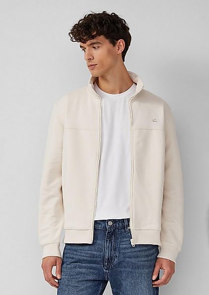 s.Oliver Sweatjacke Sweatshirt Jacke Sweatjacke mit Stehkragen und Logo-Det günstig online kaufen