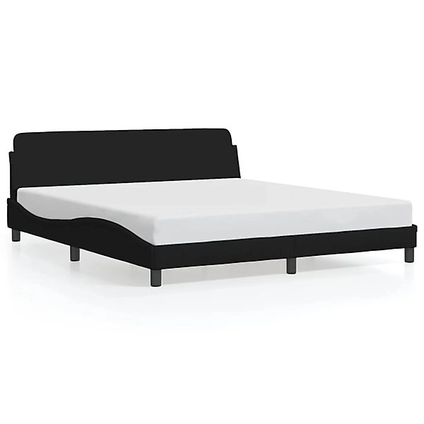 vidaXL Bettgestell Dover Schwarz 180x200 cm Stoff 373227 günstig online kaufen