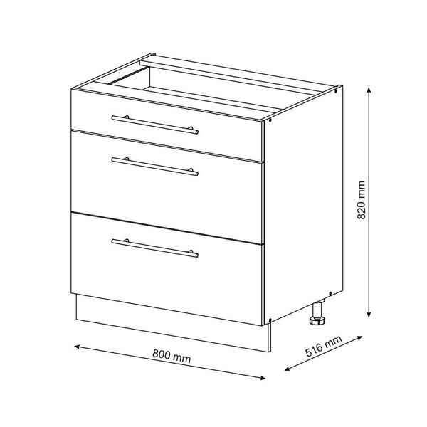 Vicco Unterschrank Fame-Line Weiß Hochglanz/Eiche 80cm, günstig online kaufen