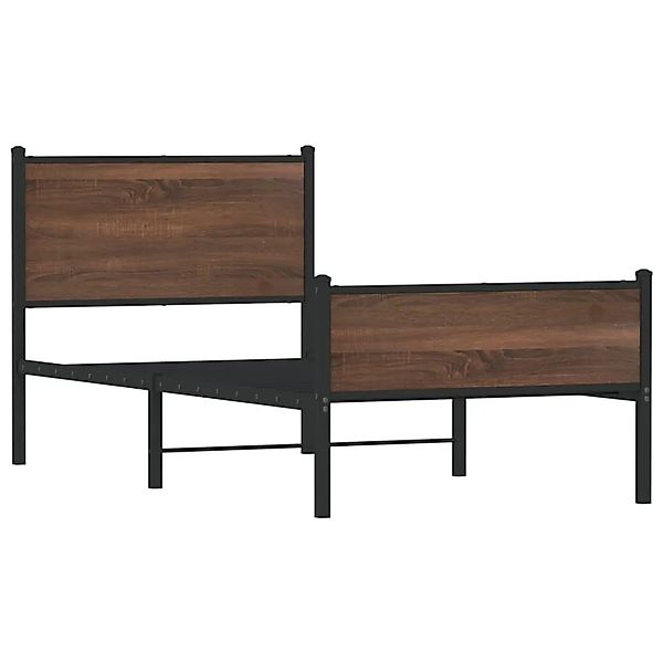 vidaXL Metallbett ohne Matratze Braun Eichen-Optik 75x190 cm 4007948 günstig online kaufen