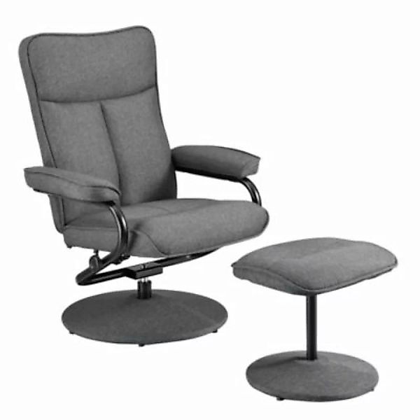 en.casa Sessel mit Fußhocker im Set in verschiedenen Farben grau/beige günstig online kaufen