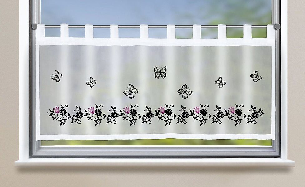 Gardinenbox Scheibengardine, Schlaufen (1 St), halbtransparent, günstig online kaufen