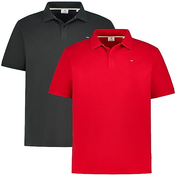Pfundskerl Doppelpack Poloshirt aus Baumwolle Farbe schwarz/rot Größe: 7XL günstig online kaufen