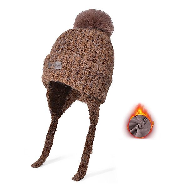 Refttenw Beanie Plüsch Strickmütze, Kälteschutz Plüschmütze, günstig online kaufen