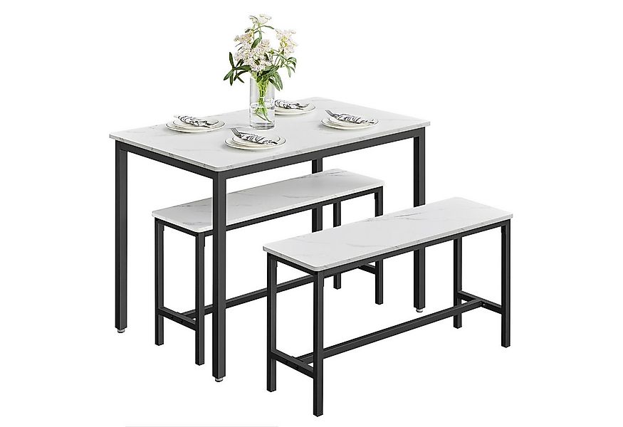 VASAGLE Essgruppe, (3er-Set, 3-tlg., Esstisch mit 2 Bänken), Küchentisch 70 günstig online kaufen