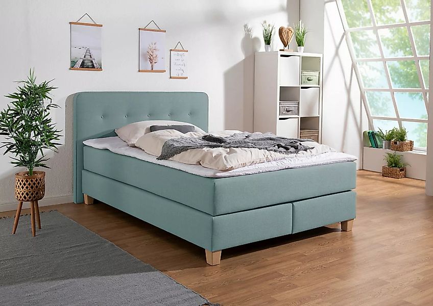 Home affaire Boxspringbett "Fargo", in Überlänge 220 cm, mit Topper, 3 Ausf günstig online kaufen