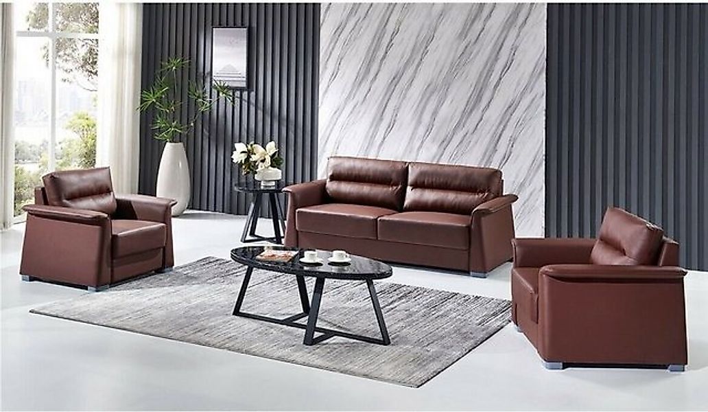 JVmoebel Sofa Moderne Büromöbel luxus 3-Sitzer + Sessel Set Leder Neu, Made günstig online kaufen