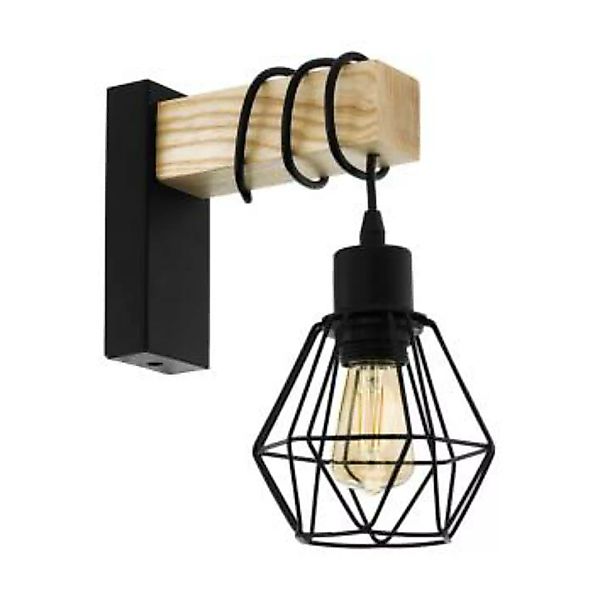 Wandlampe Retro Design Metall Holz geometrisch günstig online kaufen