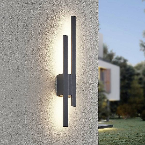 LED-Außenwandlampe TAWA, anthrazit, 62 cm Metall 2-flg. IP54 günstig online kaufen