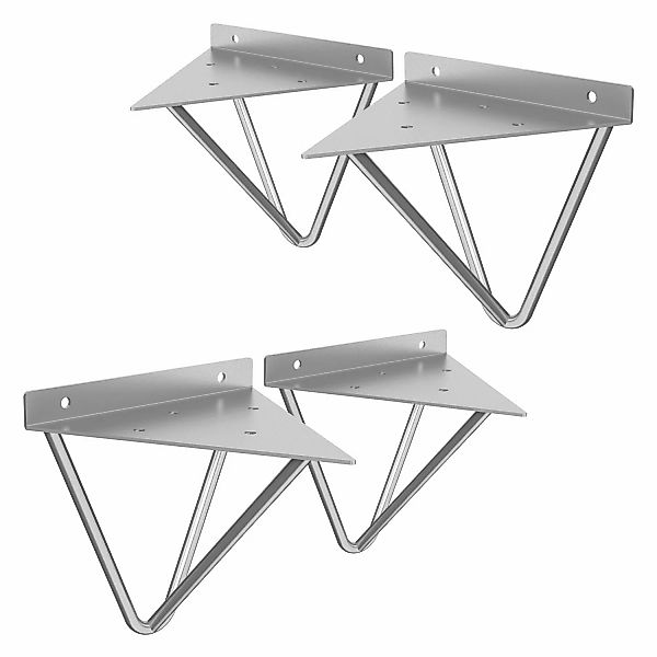 ML-Design 4 Stück Regalhalterung 160 mm Grau aus Metall Dreieckige Schwebe günstig online kaufen