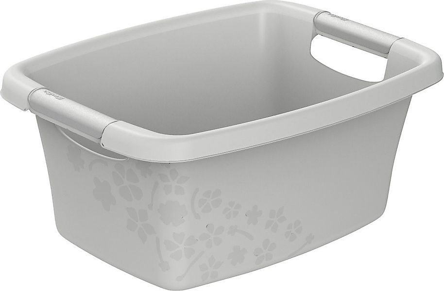 ROTHO Wäschekorb Rotho Wäschewanne Flowers 12 L kühles grau günstig online kaufen