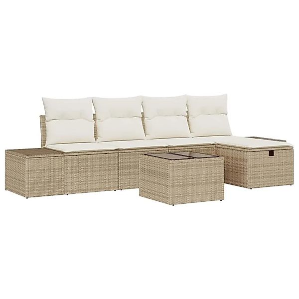 vidaXL Sofa Set mit Kissen 6-Tlg Poly-Rattan 3360702 günstig online kaufen