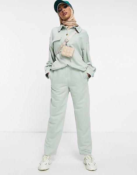 ASOS DESIGN – WFH – Anzug-Jogginghose aus Jersey in Jadegrün günstig online kaufen