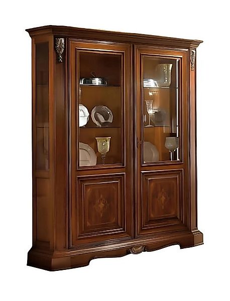 JVmoebel Glasvitrine Vitrine 2 Tür Holz Schrank Vitrinen Wohnzimmer Schau S günstig online kaufen
