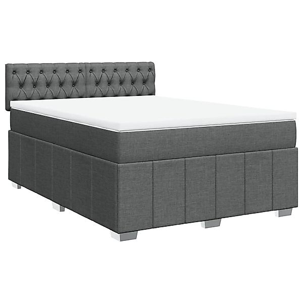 vidaXL Boxspringbett mit Matratze Dunkelgrau 160x200 cm Stoff 3287127 günstig online kaufen