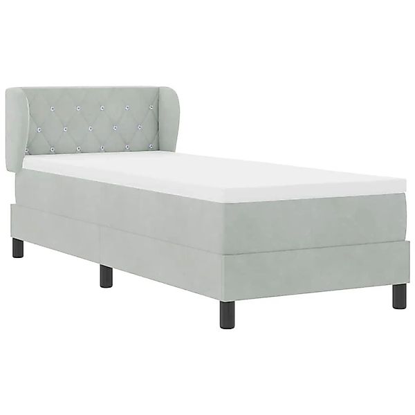 vidaXL Boxspringbett mit Matratze 80x200 cm Samt Hellgrau 3340304 günstig online kaufen