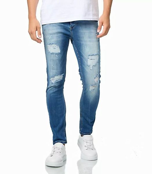 Denim House Skinny-fit-Jeans Herren Skinny Fit Jeans im Destroyed Look Blau günstig online kaufen