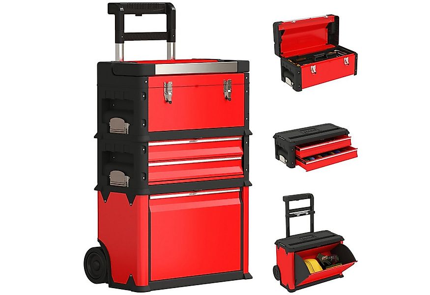 MC Star Werkstattwagen inkl. Koffer Werkzeugwagen leer mit 3 modularen Einh günstig online kaufen