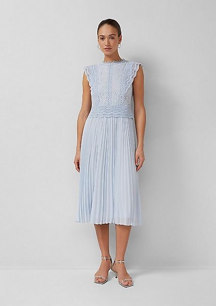 s.Oliver Midikleid Kleid Ärmelloses Midikleid mit Spitze und Plissee günstig online kaufen