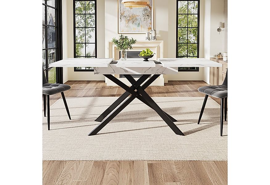 TavilaEcon Esstisch Teleskoptisch, Schwarz gekreuzte Eisenbeine (1-St), Aus günstig online kaufen