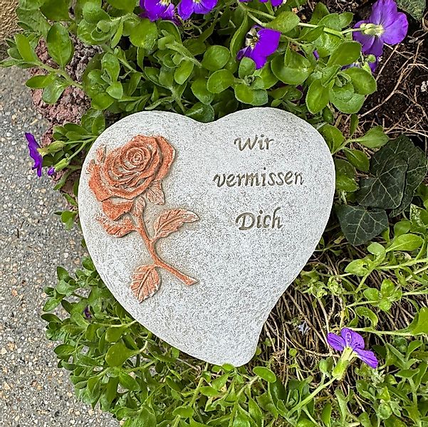 Radami Gartenfigur Grabherz Gedenkstein - Wir günstig online kaufen