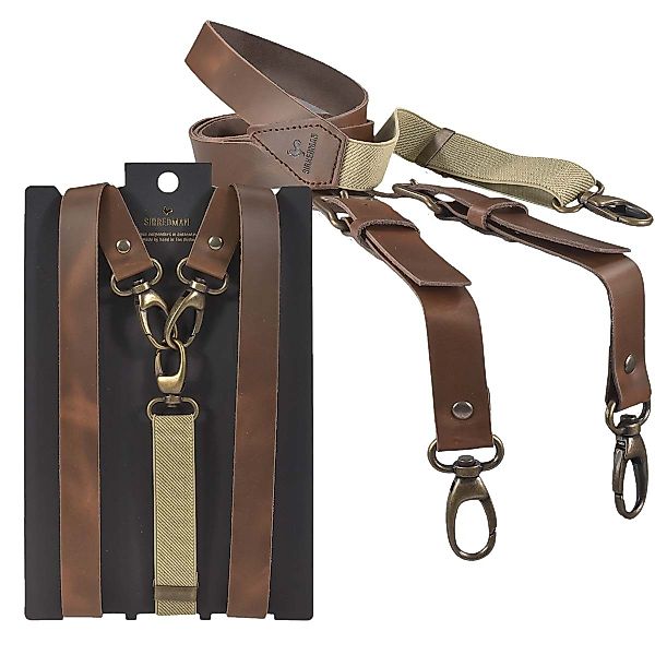 Sir Redman Hosenträger Leder mit Karabinerhaken günstig online kaufen