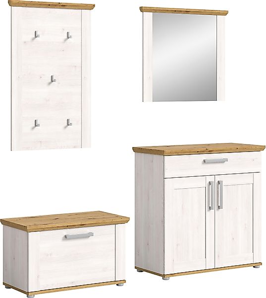 Home affaire Garderoben-Set "COSENZA, TOPSELLER, Breite ca. 190 cm, 4-teili günstig online kaufen