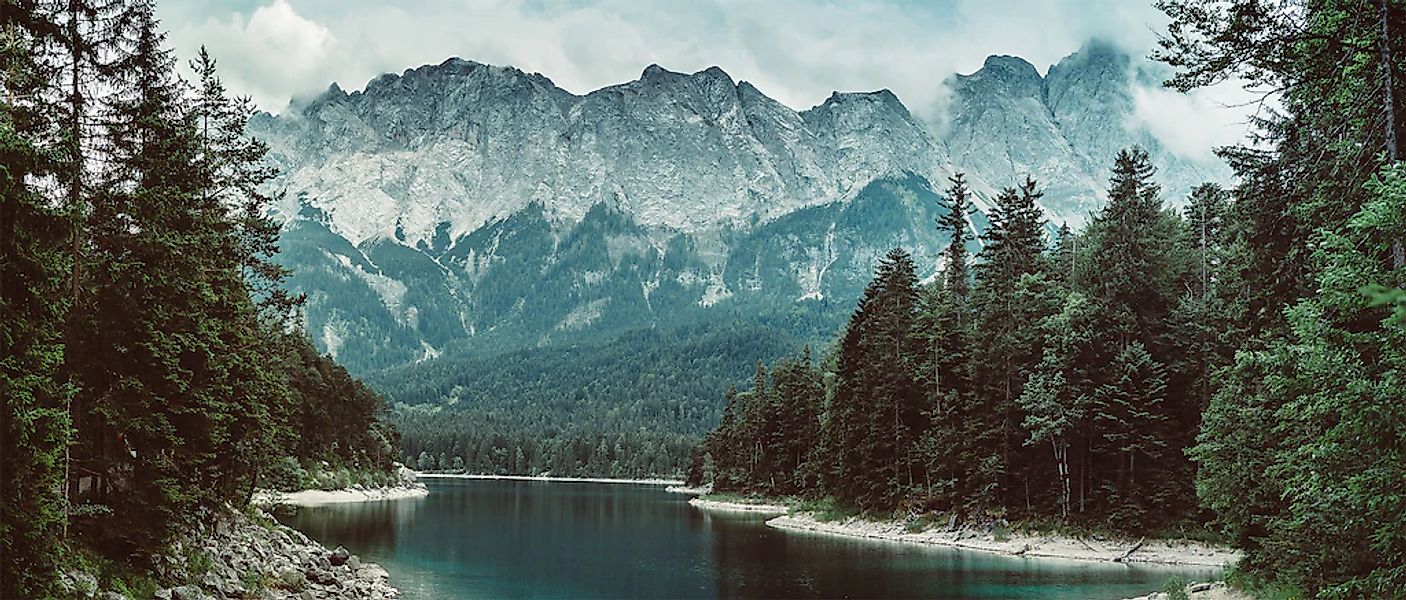 Bönninghoff Leinwandbild Berge  Landschaft  Natur  See  Seebilder  Wald  Wa günstig online kaufen