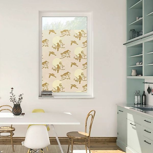 LICHTBLICK Fensterfolie Vögel beige B/L: ca. 50x50 cm günstig online kaufen