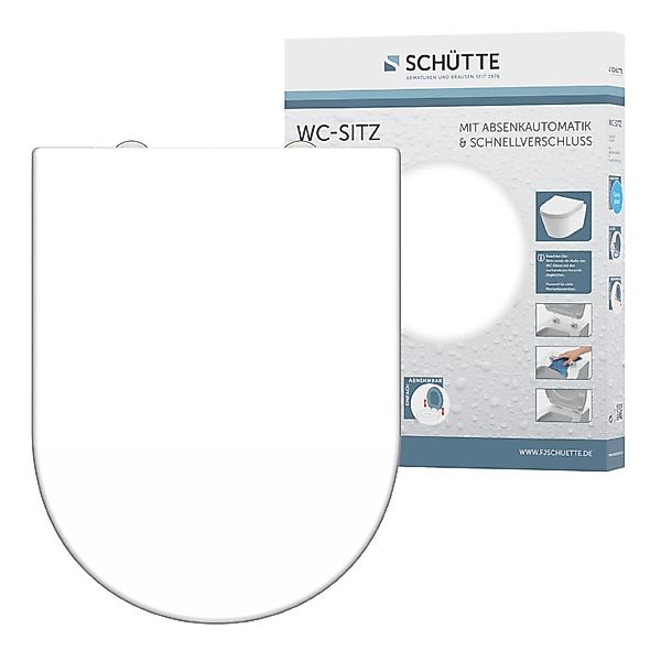Schütte WC-Sitz WHITE, Duroplast, Absenkautomatik, Schnellverschluss, günstig online kaufen