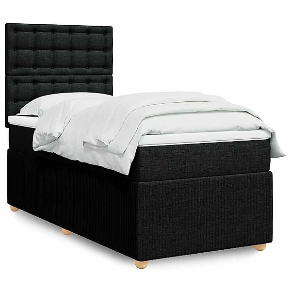 vidaXL Boxspringbett mit Matratze Schwarz 100x200 cm Stoff 3294283 günstig online kaufen