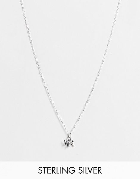 Kingsley Ryan – Halskette aus Sterlingsilber mit Kugelkette und Elefant-Anh günstig online kaufen