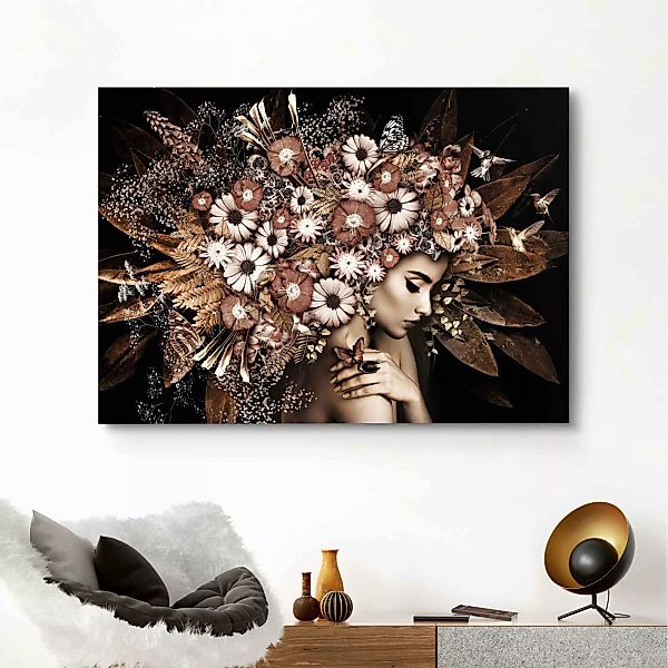 Reinders Deco-Panel "Blumenreichtum Frau - Schmetterling - Strauß - Romanti günstig online kaufen