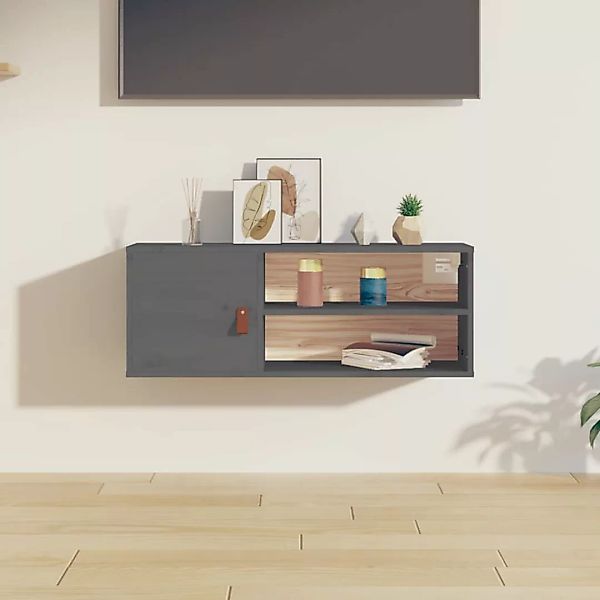 Vidaxl Wandschrank Grau 80x30x30 Cm Massivholz Kiefer günstig online kaufen