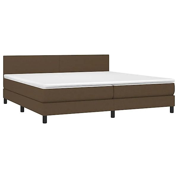 vidaXL Boxspringbett mit Matratze & LED Dunkelbraun 200x200 cm Stoff 313302 günstig online kaufen