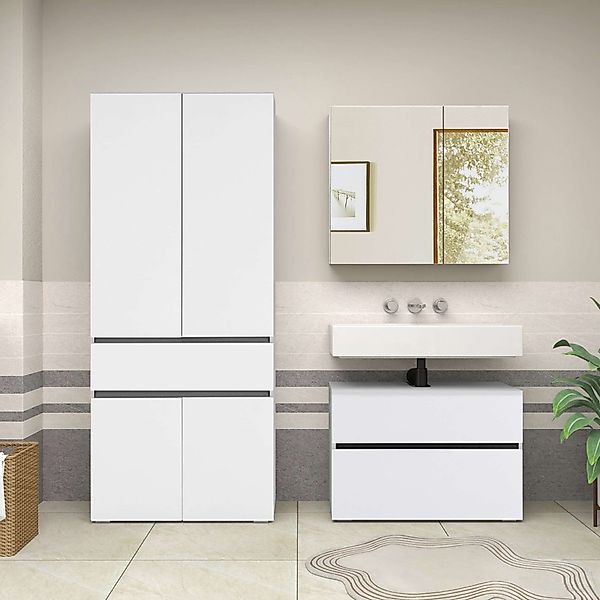 Home affaire Badmöbel-Set "Wisla", (Set, 2 St.), Spiegelschrank, WBU mit Si günstig online kaufen
