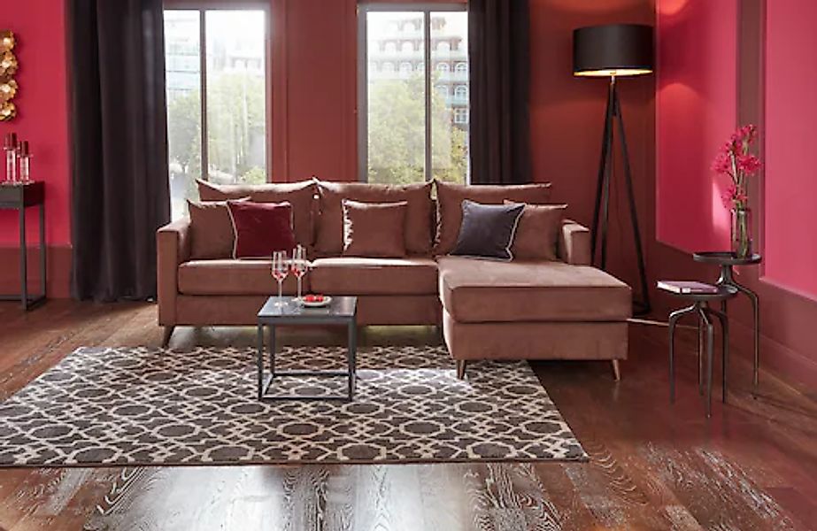 Home affaire Ecksofa »Renesse L-Form« lose Kissen, Keder an Sitzkissen günstig online kaufen