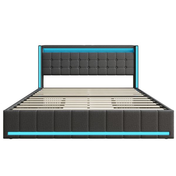 PXloue Polsterbett LED Doppelbett (Inklusive USB-Typ-C-Ladeanschluss), günstig online kaufen